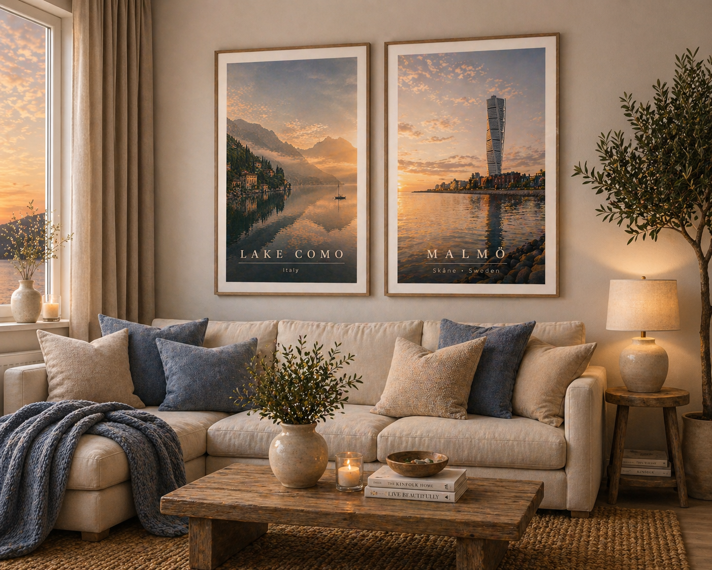 ”LAKE COMO EVENING" POSTER