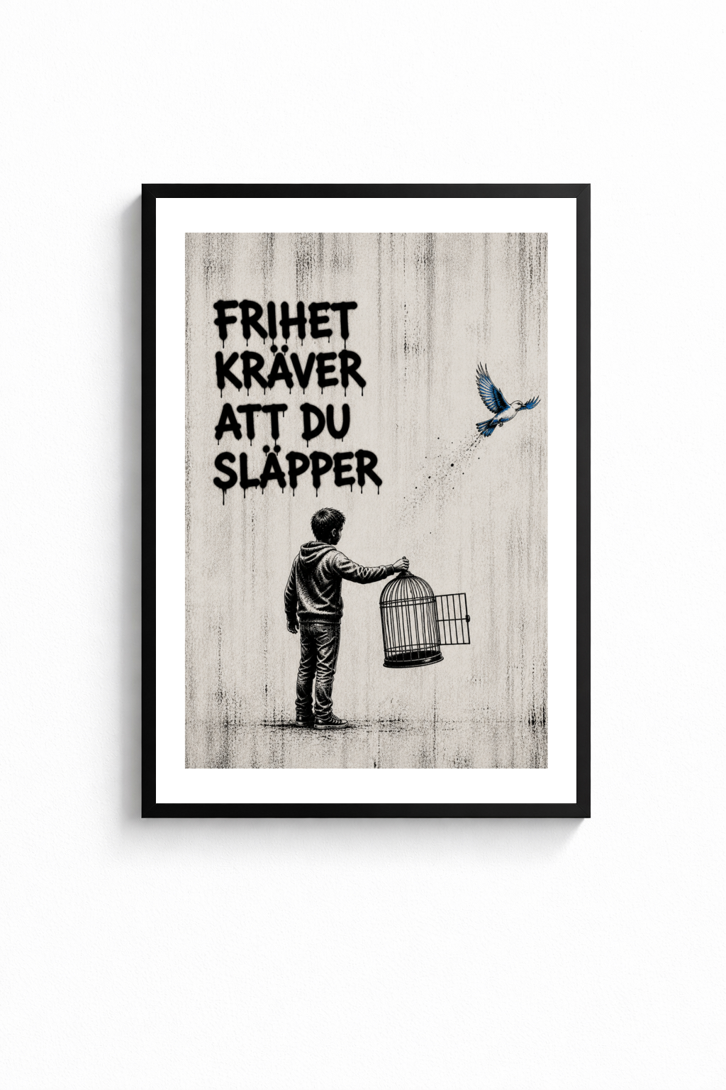 ”FRIHET KRÄVER ATT DU SLÄPPER” POSTER