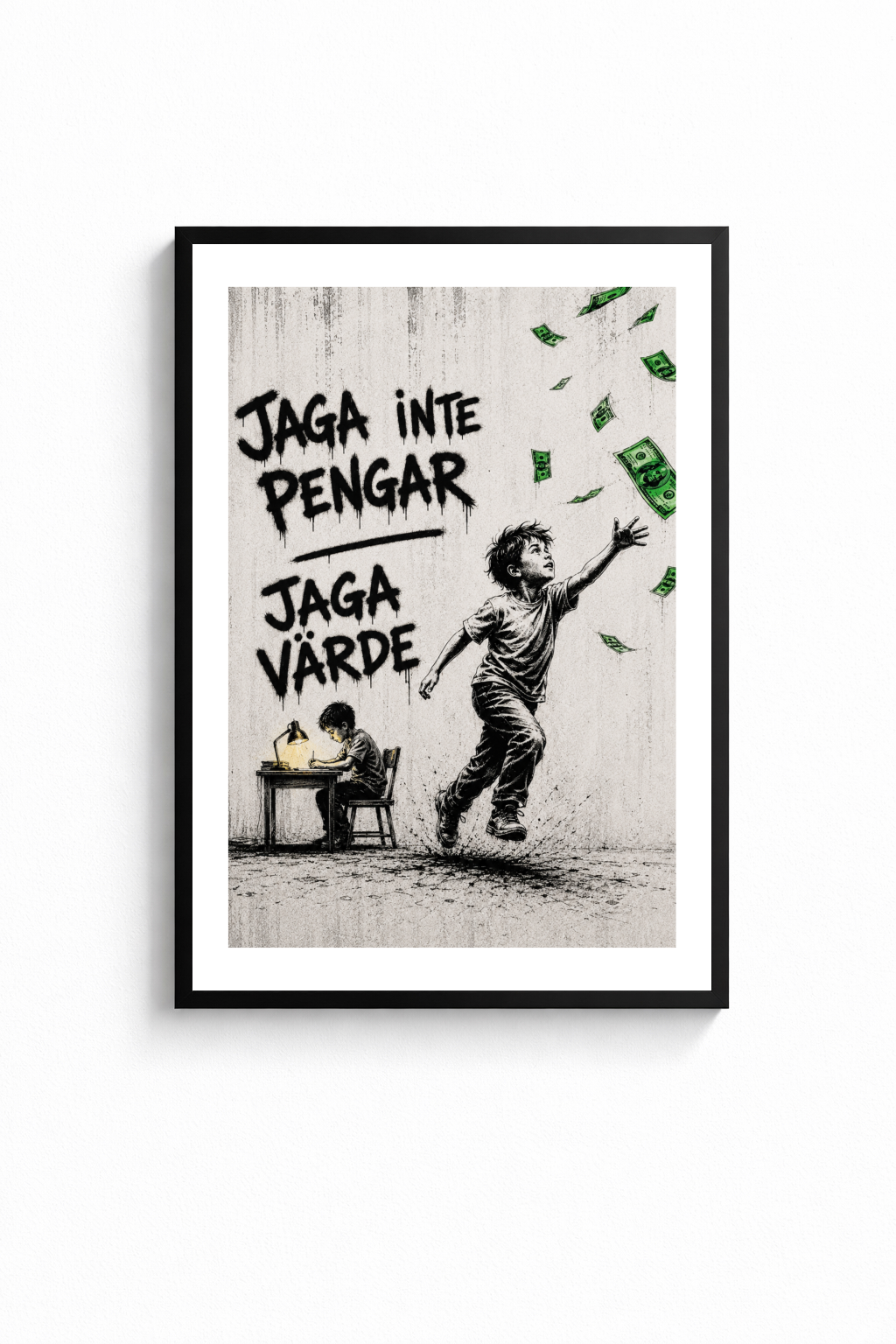 ”JAGA INTE PENGAR - JAGA VÄRDE” POSTER