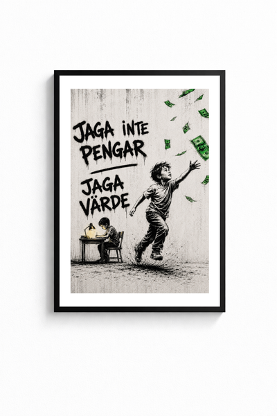 ”JAGA INTE PENGAR - JAGA VÄRDE” POSTER